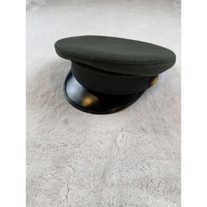 Luxenberg US Military Officer‎ Hat Men's Dark Green Wool Peak Cap Size 7 1/4